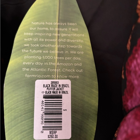 NWT Farm Rio quilted puffer belted jacket- size S - Picture 5 of 7